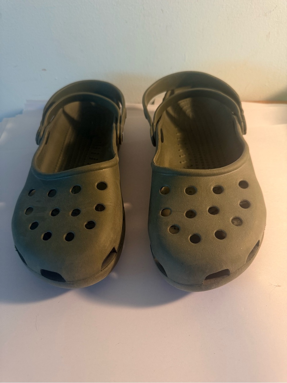 CROCS Kids Olive Green Classic Clogs